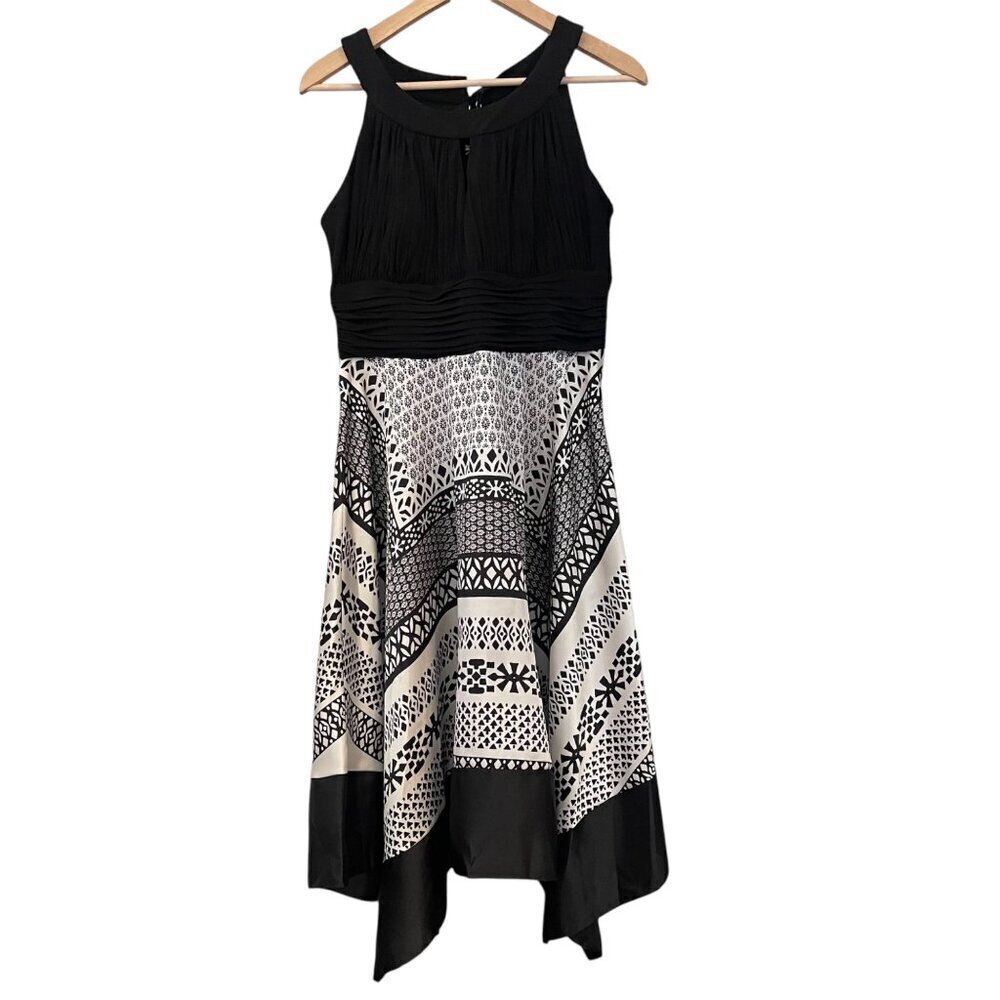 Savanna Jane Midi Melrose Dress 12 Geometric Handkerchief Hem Boho Beach Party